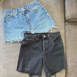 Levi’s 501 cut off shorts Black & Vintage Blue Denim